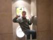 Pete has some 'quality time' in the toilet with the hand... blow... jobby... thing.